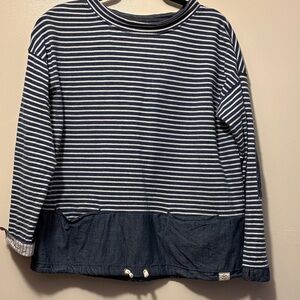 Joules Navy and White Striped Long Sleeve Tee
